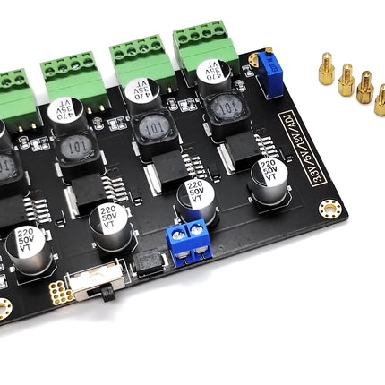 LM2596 Multi-Channel Step-Down Spannungsregler – 3.3V / 5V / 12V / ADJ – 4-fach