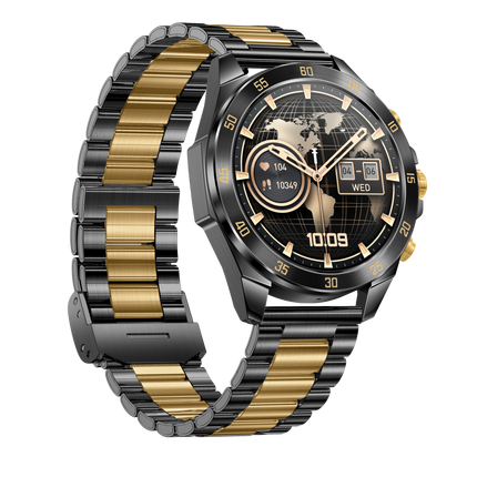 Fenix GX1 Pro Smartwatch Damen Herren Schwarz Gold Fitness Tracker AMOLED
