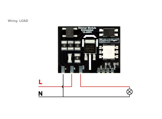 AC Licht Dimmer Modul eingebettet, 1 Kanal, 3,3 V/5V logic, 16A, 600V +Heatsink