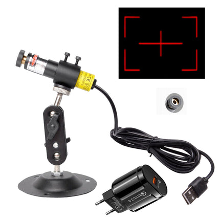 USB Laser Modul 5mW Rot Grün 12mm 520nm 650nm Circle Cross Grid Five Ring Frame View mit Halterung