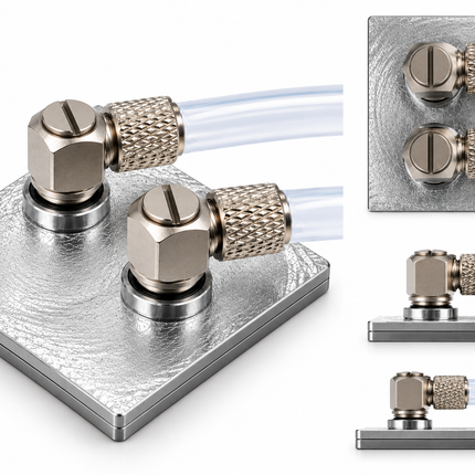 Aluminium Wasserkühlplatte 30x30mm M6 mit 1m Schlauch 4x6mm