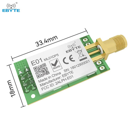 5 Km Reichweite NRF24L01P 2,4 GHz PA LNA 27dBm Drahtlose Modul SPI Antenne SMA-K
