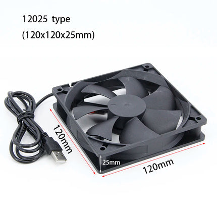 12025 USB Lüfter Server Fan 120x120x25mm 5V 1300RPM 24dBA mit Schutzgitter