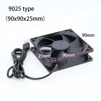 9025 USB Lüfter 90x90x25mm 5V 2500RPM Axiallüfter Kühlventilator Server Fan