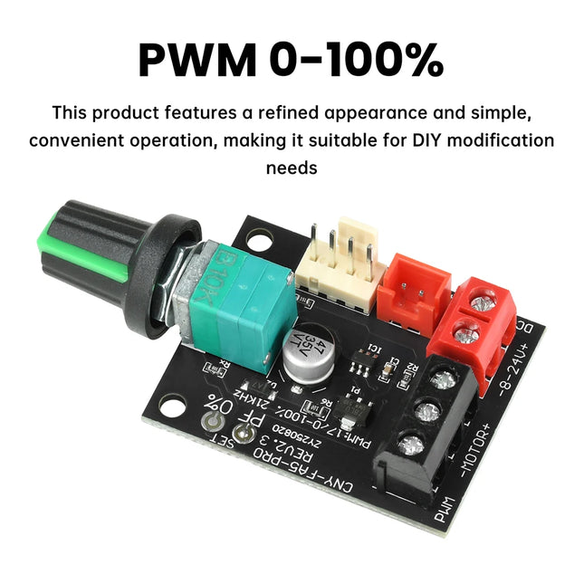 PWM Lüfterregler 4 Pin | 3 Pin 8-24V 5A – DC Fan Speed Controller mit Schalter 22kHz
