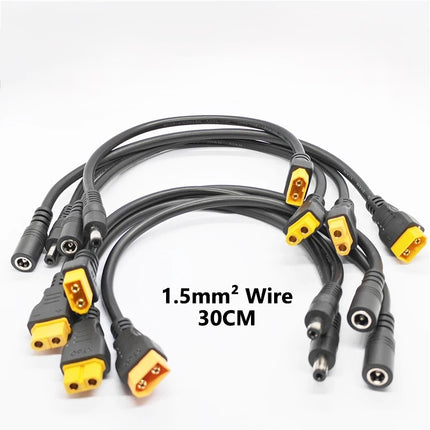 XT60 auf DC5521 Adapter Kabel 18AWG – 4 Varianten Stecker Buchse 27cm