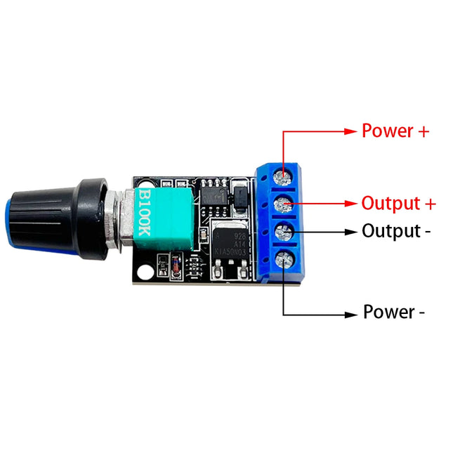 Stufenlos PWM DC Drehzahlregler & LED-Dimmer DC Motor – 5V / 12V | 10A