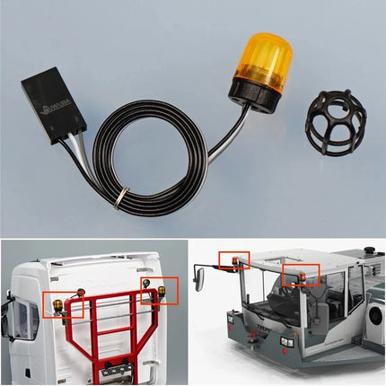 RC LKW Rundumleuchte 1:14 – 360° LED Warnlicht mit Rotation & Blinkmodi