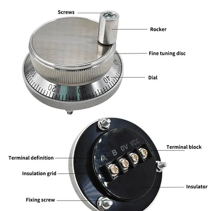 CNC Handrad MPG 24V 100PPR 4Pin NPN Manual Pulse Generator 60mm Rotary Encoder SPS PLC CNC Pulser
