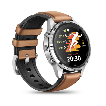 GT45 Smartwatch kunstleder Armband – Multisensor Uhr mit AI-Sprachsteuerung