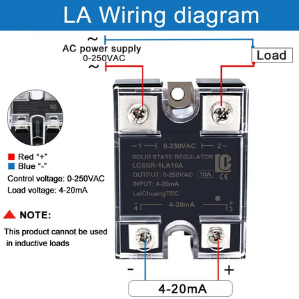 SSR 40A AC Leistungsregler 0-250V Solid State Voltage Regulator 0-10V 4-20mA 0-5V
