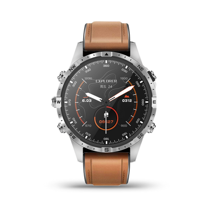 GT45 Smartwatch kunstleder Armband – Multisensor Uhr mit AI-Sprachsteuerung