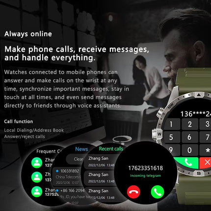 GT45 Garmin Style Smartwatch – Multisensor Uhr mit AI-Sprachsteuerung & Umwelt