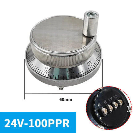 CNC Handrad MPG 24V 100PPR 4Pin NPN Manual Pulse Generator 60mm Rotary Encoder SPS PLC CNC Pulser