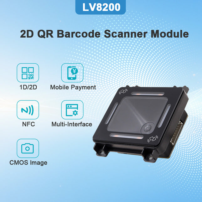 LV8200 Embedded Barcode Scanner Module 1D 2D QR NFC Reader 13.56mHz USB RS232/48