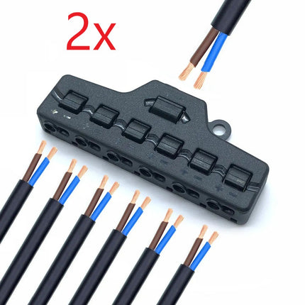 2x Draht Splitter 6 Port – Quick Connect Verteiler 0-42V für LED Kabel sensor