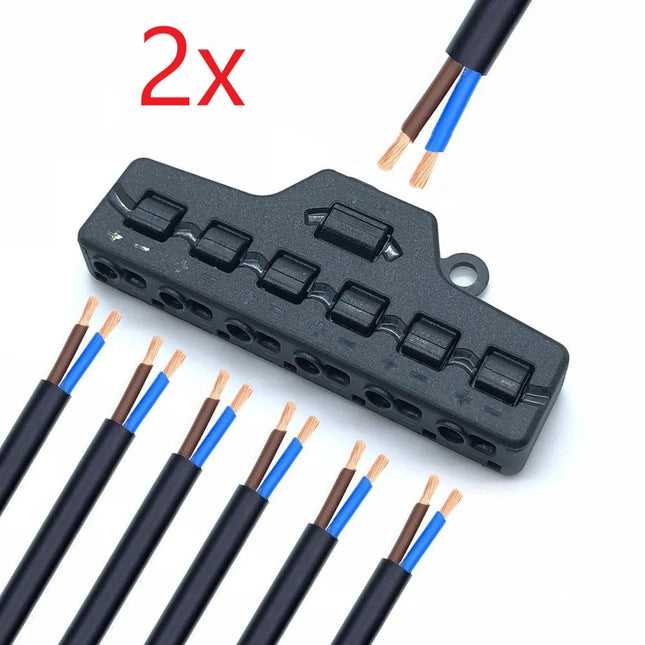 2x Draht Splitter 6 Port – Quick Connect Verteiler 0-42V für LED Kabel sensor