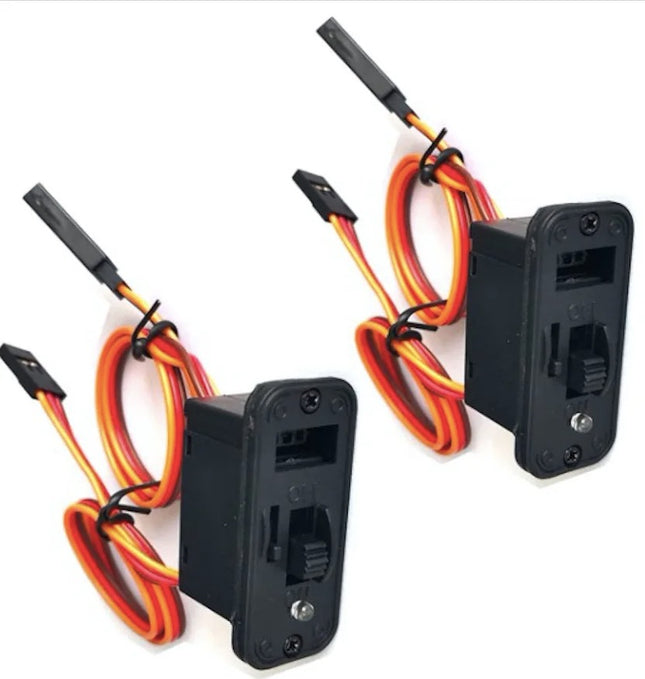 2 x Stück RC-Schalter mit LED, verbinder, JR-Stecker, Ein-Ausschalter RC Auto