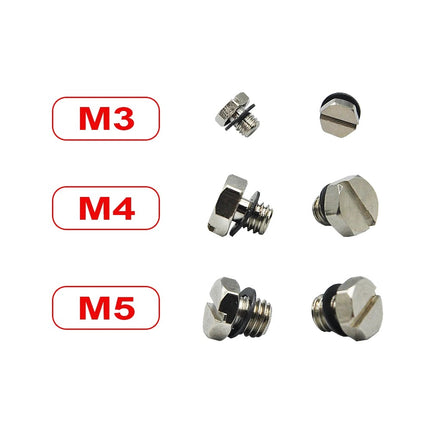 2x M3 M4 M5 Metallstopfen Schrauben – RC Hydraulik Ventil Tank Stopfen für Bagger 1:14