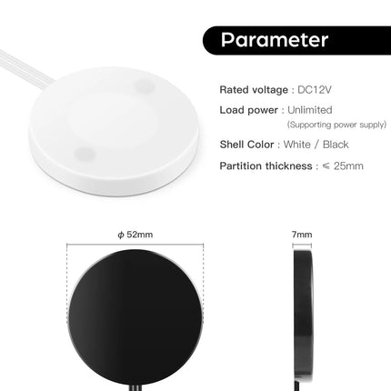 Durchdringbarer Touch-Dimmer LED-Lichtschalter (12–24 V, bis 60 W) Handkehrum Steuerung Touch-Dimmer