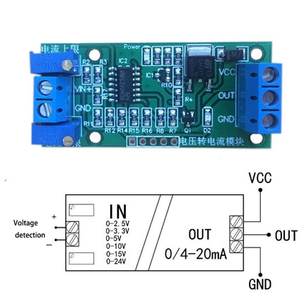 0-10V zu 4-20mA Konverter Modul – Spannung Strom Wandler für SPS PLC 24V
