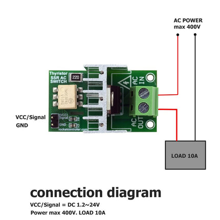 SSR Relais AC 10A 16A – Solid State Relay 3,3V 5V für Arduino ESP32 400V 600V