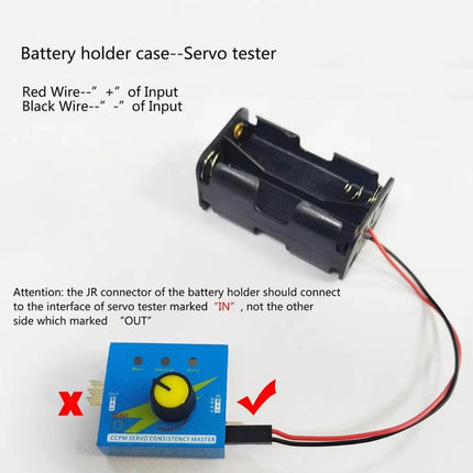 3-Kanal Digital Servo Tester + 4-Zellen AA Batteriehaltergehäuse