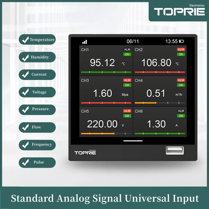 16 Ch Papierlose Recorder Universal analog signal Input Data Logger Touchscreen
