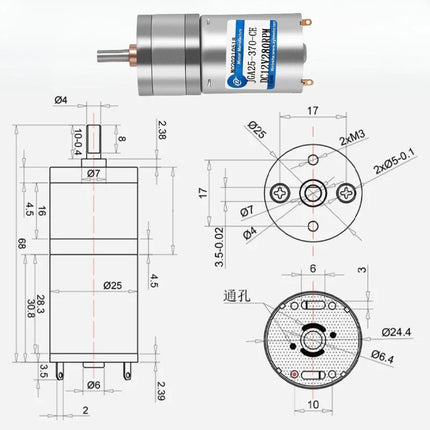 DC motor 6V 12V 24V elektrische getriebe motor hohe Ausgerichtet JGA25-370
