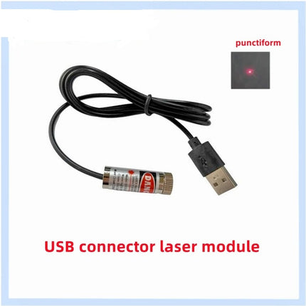 All in one USB 5mW Laser Modul mit Positionierer Halter Fokussierbar mit Netzteil adapter 230V Strahlformen:&nbsp;Punkt / Linie / Kreuz&nbsp;(wechselbare Linsen)