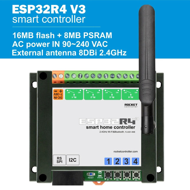 ESP Home assistant 4 Relais controller board TASMOTA Smart-Home-system ESP32R4